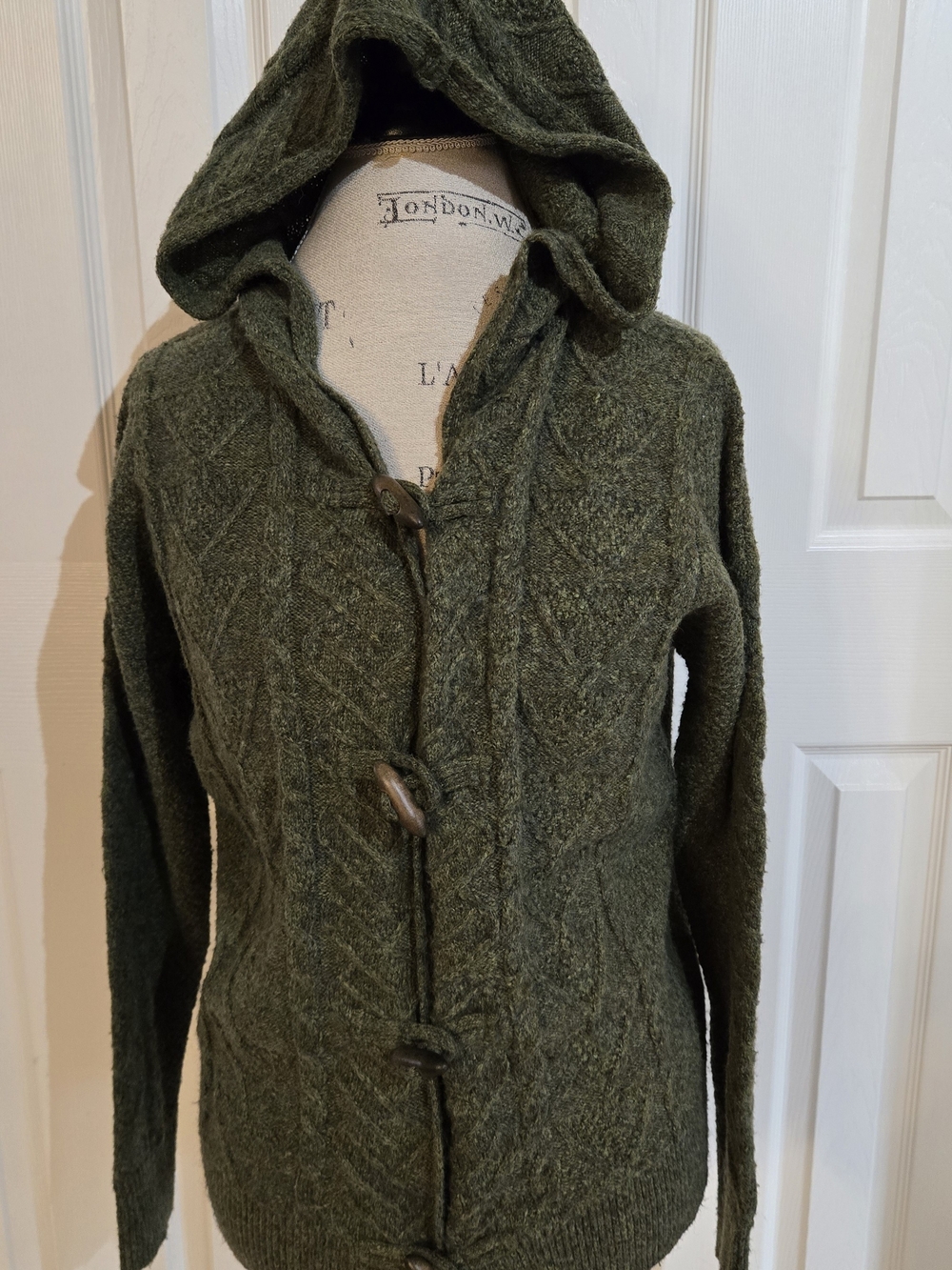 Cambridge Dry Goods Olive Green Hooded Cardigan